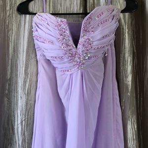 Iliac and sequin embroidered chiffon prom dress